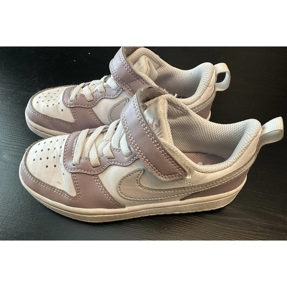 Nike Court Borough Low Recraft PS White Lilac‎  Foam Strap Size 11